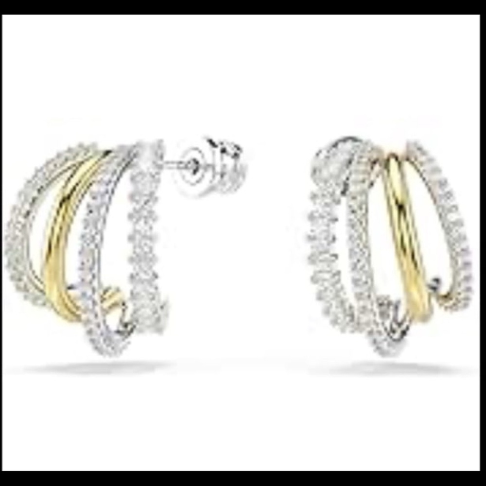 - Brilliant 14kt gold plated claw earrings with certified Swarovski elemen…
